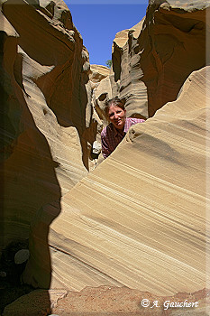 Andrea im Slot Canyon